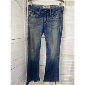 Ariat REAL Denim Marine Women's 30S Medium Wash Mid Rise Boot Cut Blue Jeans